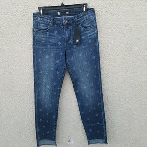 Kut From The Kloth Reese Straight Leg Stars Frayed